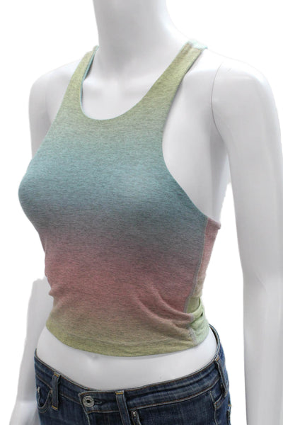 Beyond Yoga Women Basic Tank Scoop Neck Colorblock Multicolor Polyester Size XS