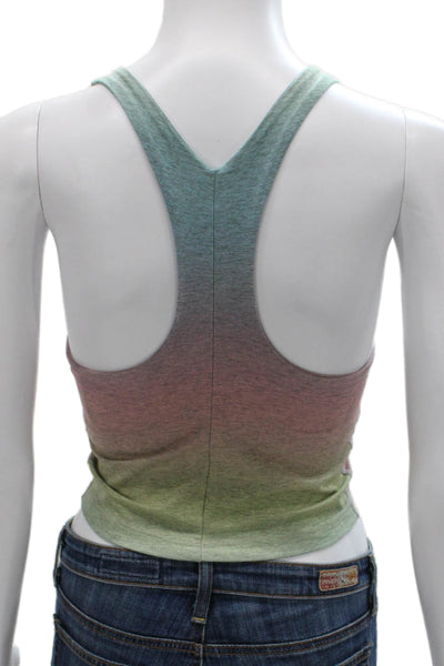 Beyond Yoga Women Basic Tank Scoop Neck Colorblock Multicolor Polyester Size XS