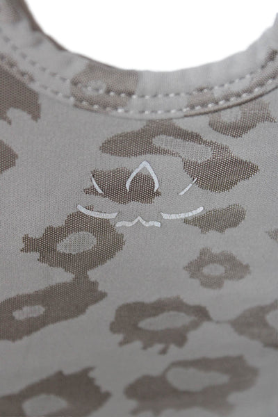 Beyond Yoga Womens Cropped Tank Sleeveless Animal Print Gray Nylon Size XS