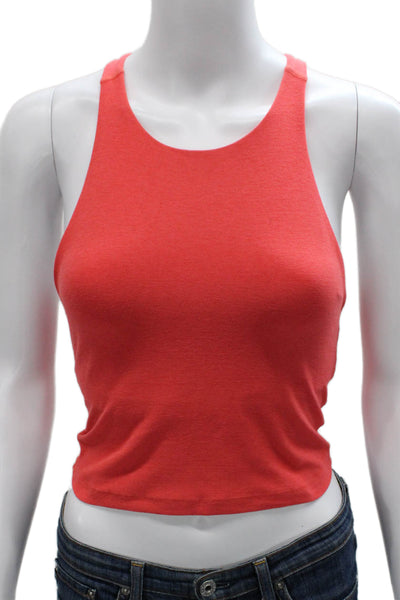 Beyond Yoga Womens Cropped Red Tank Polyester Round Neck Sleeveless Size XS