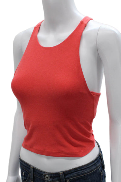 Beyond Yoga Womens Cropped Red Tank Polyester Round Neck Sleeveless Size XS