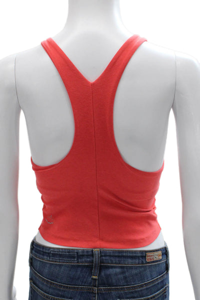 Beyond Yoga Womens Cropped Red Tank Polyester Round Neck Sleeveless Size XS