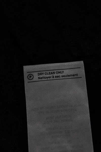 Vince Women Basic Black Cotton Collared Polo Short Sleeve Size 2XS