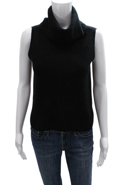 The Cashmere Project Women Cowl Neck Sleeveless Vest Sweater Black Size XS