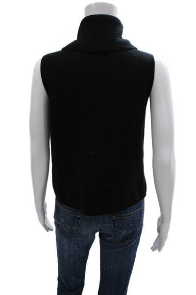 The Cashmere Project Women Cowl Neck Sleeveless Vest Sweater Black Size XS