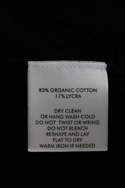 White + Warren Womens Bomber Jacket Black Zip Organic Cotton Size XS