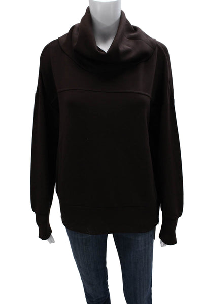 Varley Womens Pullover Sweatshirt Cowl Neck Brown Viscose Long Sleeve Size S