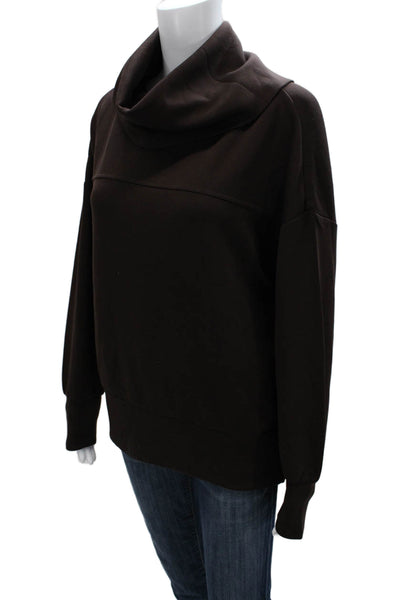 Varley Womens Pullover Sweatshirt Cowl Neck Brown Viscose Long Sleeve Size S