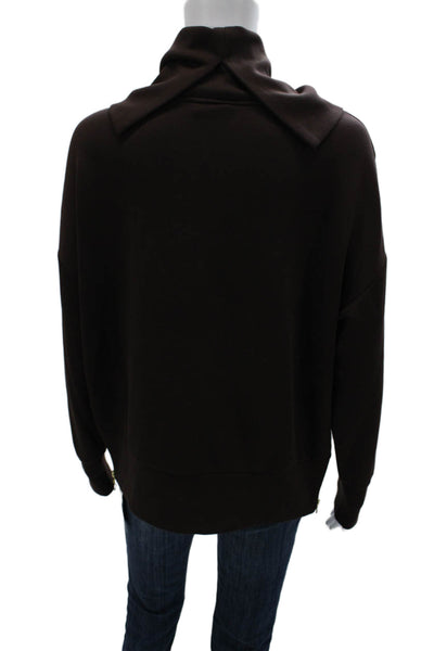 Varley Womens Pullover Sweatshirt Cowl Neck Brown Viscose Long Sleeve Size S