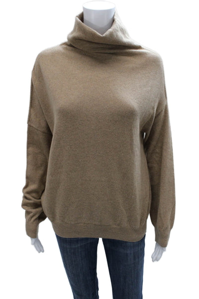 Cuyana Womens Pullover Cashmere Cowl Neck Long Sleeve Beige Size S