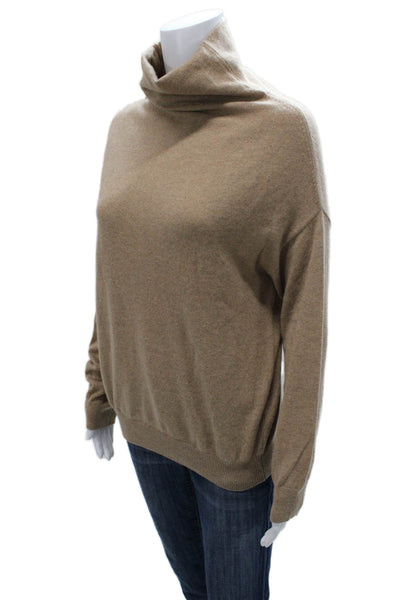 Cuyana Womens Pullover Cashmere Cowl Neck Long Sleeve Beige Size S