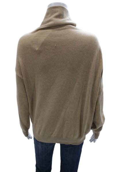 Cuyana Womens Pullover Cashmere Cowl Neck Long Sleeve Beige Size S