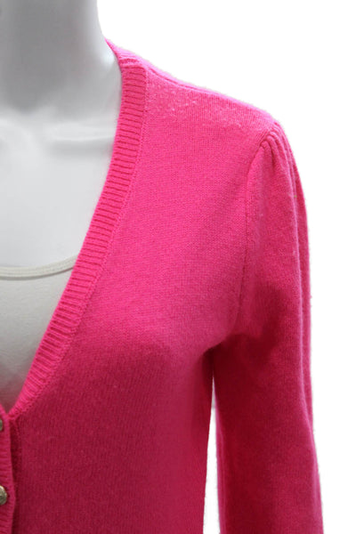 Generation Love Womens Cardigan V Neck Wool Pink Long Sleeve Size S