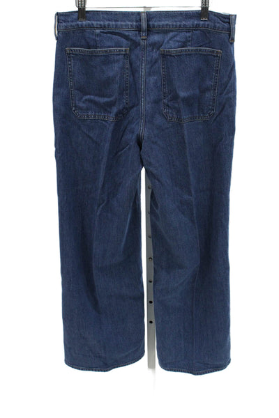 J Crew Women Wide-Leg Jeans Blue Lyocell High Rise 29 Inseam Size 27