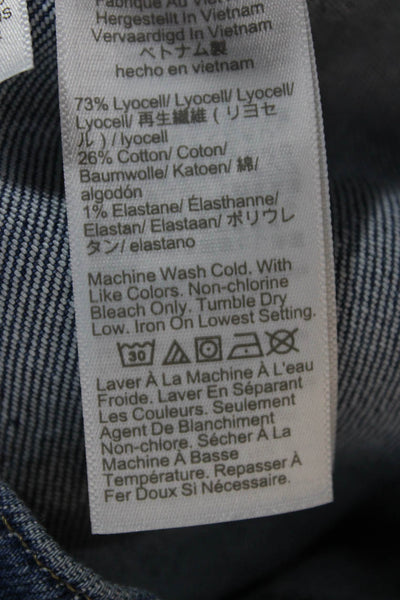 J Crew Women Wide-Leg Jeans Blue Lyocell High Rise 29 Inseam Size 27