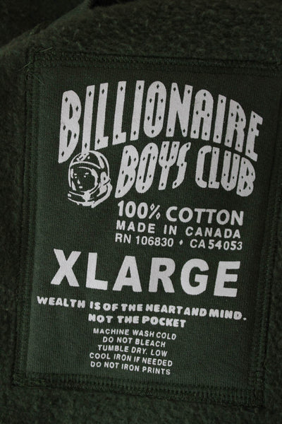 Billionaire Boys Club Mens Pullover Sweatshirt Green Crewneck Graphic Size XL