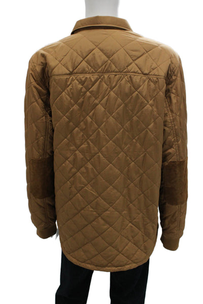 CPO Provisions Mens Quilted Button-Up Collared Beige Jacket Size XL