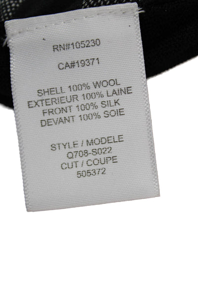 Equipment Femme Women Black Wool Check Crew Neck Pullover Long Sleeve Size M