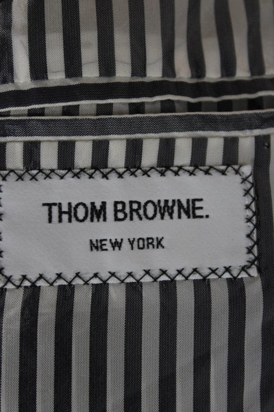Thom Browne Unisex Seersucker Striped Button Jacket Blue Size M