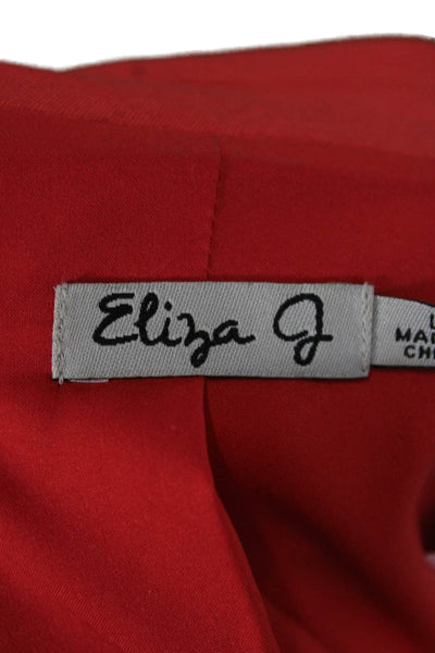 Eliza J Women Red Basic Jacket Long Sleeve Size L