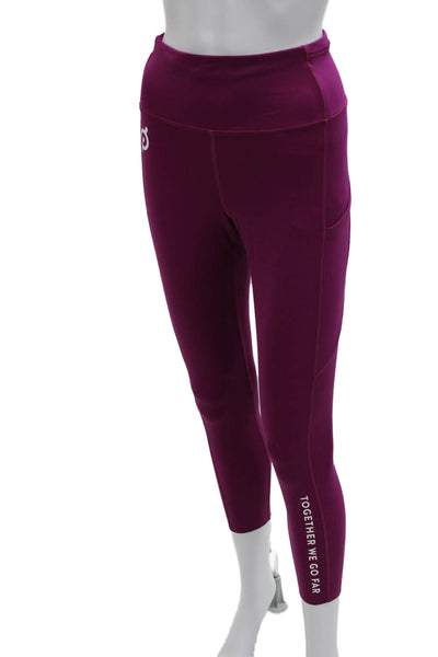 Lululemon Womens Purple Capri Leggings Nylon Pull On Solid Size 10