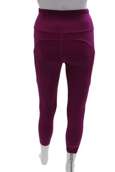 Lululemon Womens Purple Capri Leggings Nylon Pull On Solid Size 10