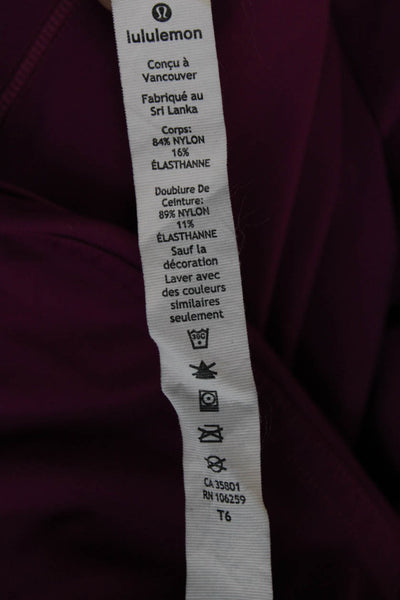 Lululemon Womens Purple Capri Leggings Nylon Pull On Solid Size 10
