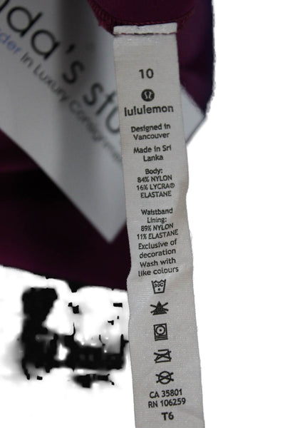 Lululemon Womens Purple Capri Leggings Nylon Pull On Solid Size 10