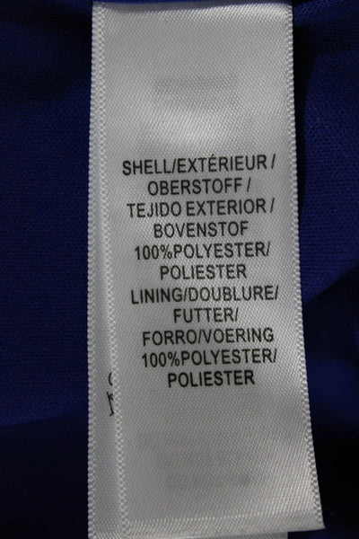 Adrianna Papell Women Shift Dress Blue Boatneck Short Sleeve Knee Length Size 12