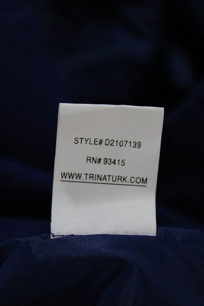 Trina Trina Turk Women Sheath Dress Blue Rayon Sleeveless Round Neck Size 12