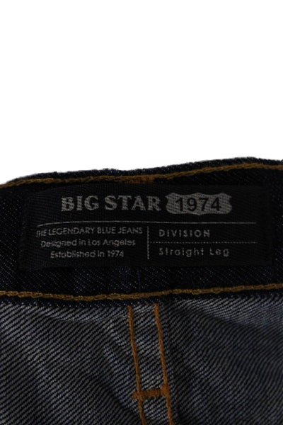 Big Star Mens Bermuda Shorts Blue 100% Cotton Button Size 36
