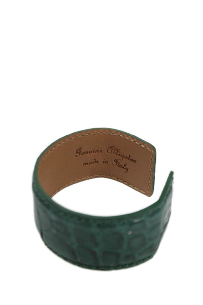 Tardini Unisex Adults American Alligator Round Rigid Bracelet Torquoise Size OS