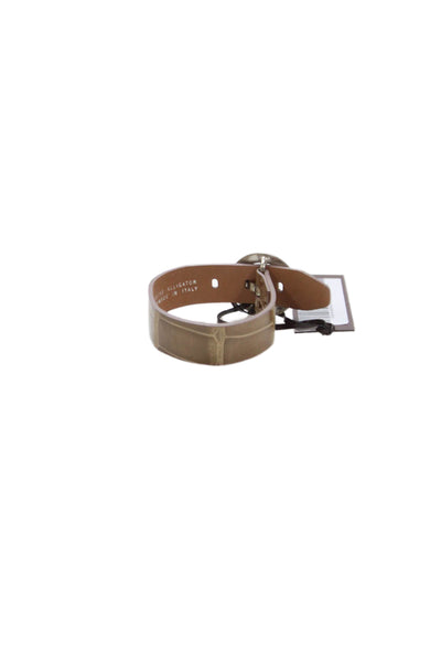 Tardini Unisex Adults American Alligator Buckle Bracelet Light Brown Size OS