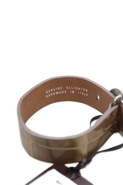 Tardini Unisex Adults American Alligator Buckle Bracelet Light Brown Size OS