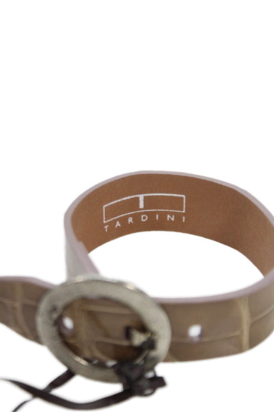 Tardini Unisex Adults American Alligator Buckle Bracelet Light Brown Size OS