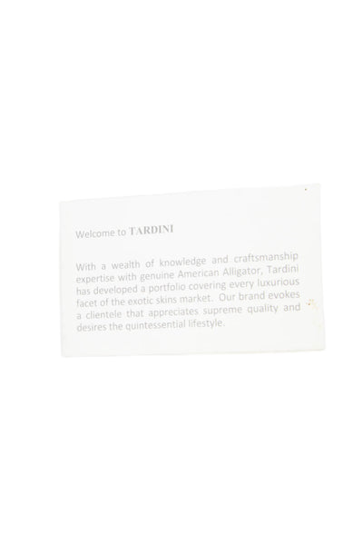 Tardini Womens American Alligator Heart Shaped Key Fob Black