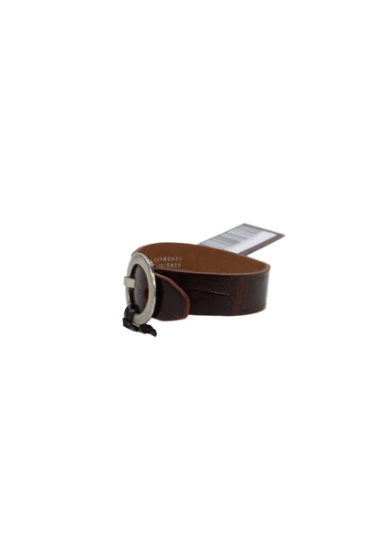 Tardini  Unisex Adults American Alligator Buckle Bracelet Brown Size OS