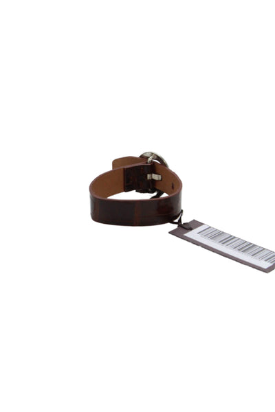 Tardini  Unisex Adults American Alligator Buckle Bracelet Brown Size OS