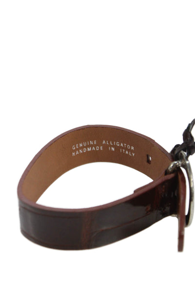Tardini  Unisex Adults American Alligator Buckle Bracelet Brown Size OS