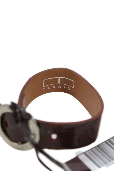 Tardini  Unisex Adults American Alligator Buckle Bracelet Brown Size OS