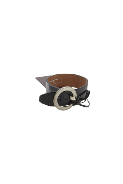 Tardini  Unisex Adults American Alligator Buckle Bracelet Black Size OS