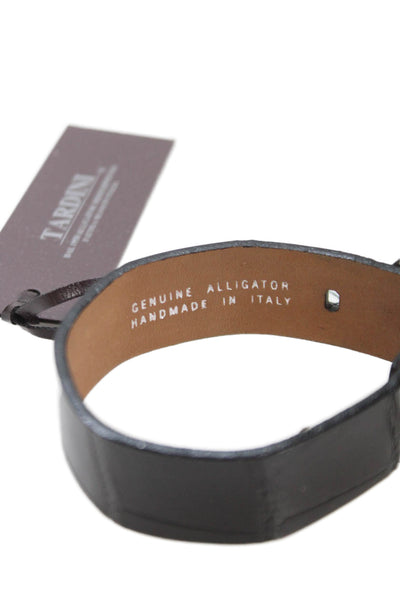 Tardini  Unisex Adults American Alligator Buckle Bracelet Black Size OS