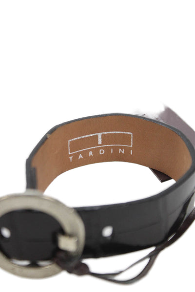 Tardini  Unisex Adults American Alligator Buckle Bracelet Black Size OS
