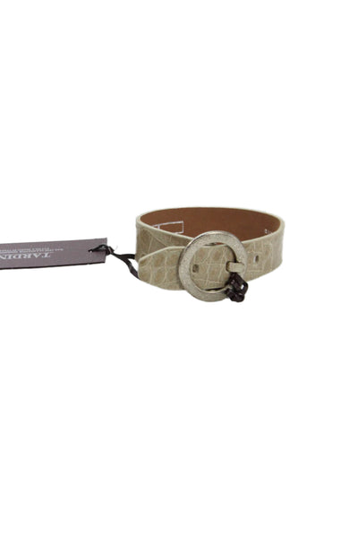Tardini  Unisex Adults American Alligator Buckle Bracelet Taupe Size OS