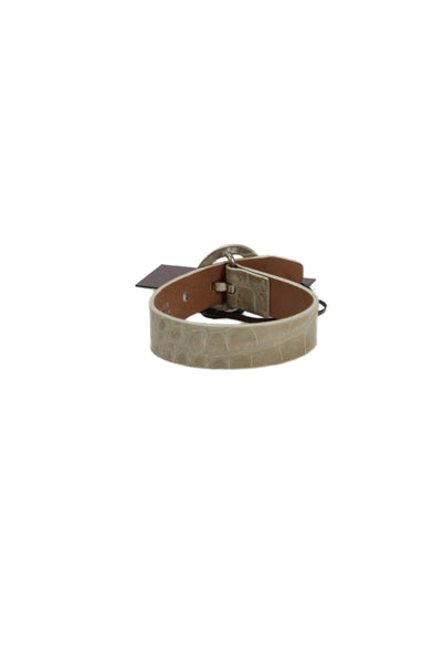 Tardini  Unisex Adults American Alligator Buckle Bracelet Taupe Size OS