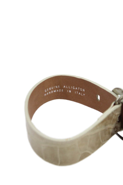 Tardini  Unisex Adults American Alligator Buckle Bracelet Taupe Size OS