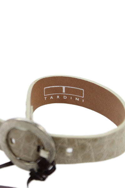 Tardini  Unisex Adults American Alligator Buckle Bracelet Taupe Size OS