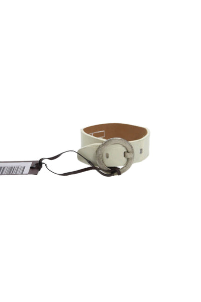 Tardini Unisex Adults American Alligator Buckle Bracelet White Size OS