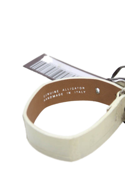 Tardini Unisex Adults American Alligator Buckle Bracelet White Size OS