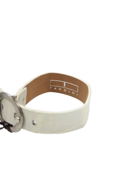 Tardini Unisex Adults American Alligator Buckle Bracelet White Size OS